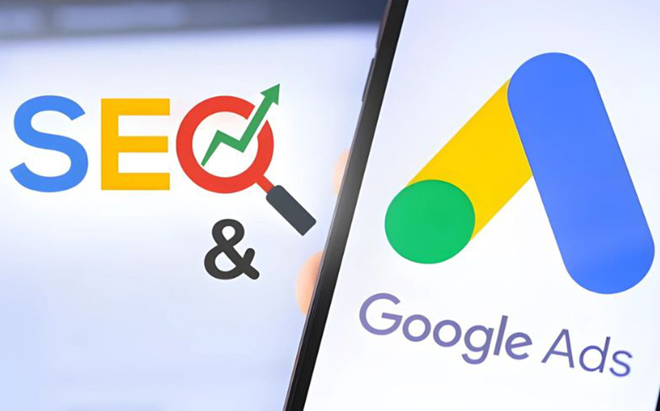 SEO ve Google Ads’i birlikte kullanmanın gücünü anlatan dijital pazarlama görseli